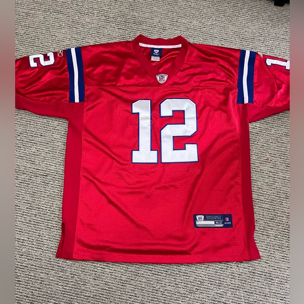 Tom Brady Reebok on field Red NFL Football Jersey size 52